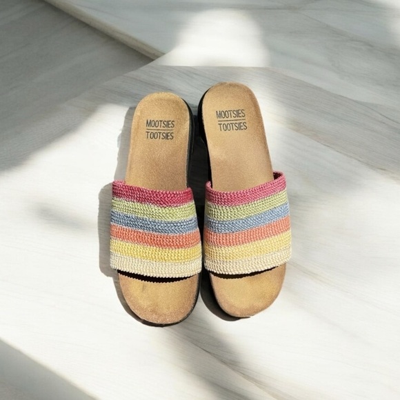 🌻Y2K Mootsie Tootsie Colorful "Moemiliak" Slide Sandals Size 7.5 - Picture 1 of 8